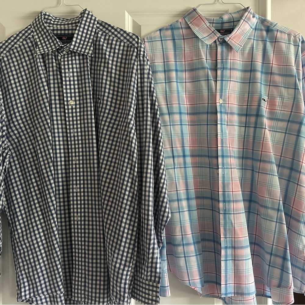 Men's Vineyard Vines Button Down Shirts - Blue and Pink!